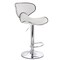 Elama 2 Piece Faux Leather Adjustable Bar Stool in White with Chrome Base ELM-723-WHT - alternate 7