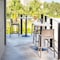Homeroots Set of Four 26" Taupe Faux Rattan Heavy Duty Plastic Low Back Outdoor Counter Height Bar Chairs 565350 - alternate 3