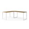Homeroots 71" Natural and White Wood and Metal L Shape Writing Desk 543805 - alternate 1