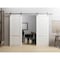 Sartodoors Double Barn Door 60 x 96 inches, Louver 3388 White Silk, 13FT Silver Rail Track Set, Louvered Int LOUVER3388DB-S-WS-6484 - alternate 3