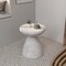 Leisuremod Dune 17 in Round Fiberstone Side Table, Pedestal Base, Weatherproof, Fully Assembled DST17MW - alternate 7