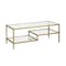 Homeroots 45" Gold Glass And Steel Coffee Table With Two Shelves 523329 - alternate 1