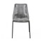 Homeroots Set of Two 22" Gray Metal Outdoor Dining Chair, 2PK 490253 - alternate 4