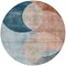 Homeroots 8' Rust Beige And Teal Blue Round Geometric Washable Indoor Outdoor Area Rug 604937 - alternate 5