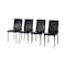 Homeroots Set of Four Black and Silver Faux Leather and Metal Dining Side Chairs, 4PK 719651 - alternate 5