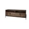 Homeroots 62in Brown and Black Solid Wood Cabinet Enclosed Storage TV Stand 380198 - alternate 4