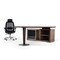 Homeroots 29.5" Leatherette and Veneer Office Desk with a Side Storage Cabinet 284262 - alternate 1