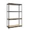 Space Solutions 1000 Riveted Steel Shelving 4-Shelf Unit, 12D x 30W x 48H, Black 22540 - alternate 1