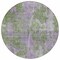 Homeroots 8' Green And Purple Round Abstract Washable Indoor Outdoor Area Rug 564274 - alternate 4