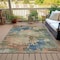 Homeroots 8' X 10' Blue Green And Beige Abstract Washable Indoor Outdoor Area Rug 630726 - alternate 4