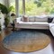 Homeroots 8' Gold Round Ombre Washable Indoor Outdoor Area Rug 563714 - alternate 4