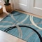 World Rug Gallery Modern Wavy Circles Design Area Rug 2 ft 7 in x 4 ft Blue 377BLUE27X4 - alternate 1