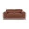 Homeroots 75in Camel And Silver Italian Leather Loveseat 477561 - alternate 1