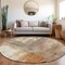 Homeroots 8' Copper Ivory And Brown Round Abstract Washable Indoor Outdoor Area Rug 603619 - alternate 6