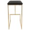 Leisuremod Quincy Leather Bar Stools with Gold Metal Frame, Charcoal Black, 2PK QSG29BL2 - alternate 4