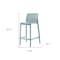 Homeroots Set of Four 26" Baby Blue Heavy Duty Plastic Low Back Outdoor Counter Height Bar Chairs 565356 - alternate 4