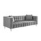 Homeroots 88" Gray Velvet Wood Sofa With Toss Pillows 543977 - alternate 6