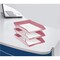Acrimet Facility 3 Tier Letter Tray Front Load Size Desktop File Organizer Plastic Solid Pink 265.RO - alternate 2