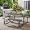 Gardenised Gray Outdoor Picnic Table Set with Benches, & Sturdy Metal Frame, Weather-Resistant, Seats 6 QI003911GY - alternate 5