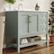 Flash Furniture Vega 42in. Vanity w/Sink, Cabinet w/Gold Hardware, Open Shelf & 3 Drawers, Marble Counter, Sage/Wht FS-VEGA42-SG-HDGLD-GG - alternate 5