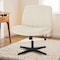 Yssoa Criss Cross Chair, Legged Home Office Desk Chair No Wheels Armless, Wide Seat Swivel Vanity C 3A88FNCHAIROFFICEBGE01 - alternate 1