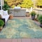 Homeroots 3' X 5' Teal Blue And Beige Abstract Washable Indoor Outdoor Area Rug 630705 - alternate 3