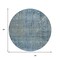 Homeroots 8' Blue And Ivory Round Abstract Washable Indoor Outdoor Area Rug 631091 - alternate 6