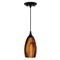 Vaxcel Milano Bronze Mini Pendant Ceiling Light Amber Fire Glass P0177 - alternate 5