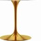 Homeroots 40" White And Gold Rounded Marble And Metal Pedestal Base Dining Table 520845 - alternate 6