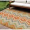 Homeroots 9' X 12' Beige Orange And Red Geometric Washable Indoor Outdoor Area Rug 581525 - alternate 1