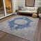 Homeroots 9' X 12' Navy Blue And Ivory Oriental Washable Indoor Outdoor Area Rug 597744 - alternate 4