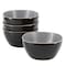 Hometrends Soho Lounge 4 Piece 6 Inch Stoneware Bowl Set in Grey 130142.01 - alternate 1