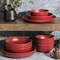 Gibson Home Rockabye 12 Piece Double Bowl Malemine Dinnerware Set in Red 136594.12 - alternate 4