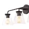 Jonathan Y Kondo 27" 3-Light Modern Farmhouse Iron LED Vanity, Oil Rubbed Bronze/Clear JYL9908A - alternate 5