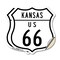 Signmission Kansas Route Marker Shield Sign Us 66, 12 inch X 12 inch, Vinyl Decal, 2PK SHI-D-2PACK-12-384 - alternate 1