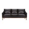 Homeroots 87" Dark Brown Leather Sofa And Toss Pillows With Brown Legs 546409 - alternate 1