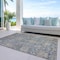 Homeroots 5' X 8' Denim Blue Brown And Beige Damask Washable Indoor Outdoor Area Rug 603846 - alternate 4