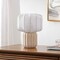 Jonathan Y Leola 10 in. Modern Contemporary Ceramic Fluted Mini w/Ribbed Cocoon Pumpkin Shade LED Table Lamp, Al JYL4202A - alternate 5