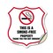 Signmission No Smoking Shield Sign This Is A Smoke F, 12 Inch X 12 Inch, Vinyl Decal SHI-D-12-401 - alternate 1