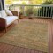 Homeroots 8' X 10' Sage And Gold Striped Washable Indoor Outdoor Area Rug 615635 - alternate 4