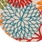 Homeroots 4' Green Orange Red And Blue Round Floral Indoor Outdoor Area Rug 546643 - alternate 5