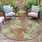 Homeroots 8' Terra Cotta And Beige Round Abstract Washable Indoor Outdoor Area Rug 630713 - alternate 3