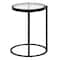 Homeroots 20" Black And Clear Glass And Steel Round End Table 543819 - alternate 5