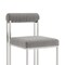 Homeroots Set of Two Gray And Silver Upholstered Polyester Open Back Dining Side Chairs 569417 - alternate 6