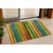 Homeroots 3' X 5' Green Teal Blue And Copper Striped Washable Indoor Outdoor Area Rug 631209 - alternate 1