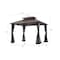 Sunjoy 10 ft. x 12 ft. Black and Brown Steel Gazebo with 2-tier Hip Roof Hardtop A102009100 - alternate 2