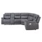 Homeroots Gray Faux Leather Reclining Curved Corner Sectional With Console 564419 - alternate 6