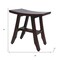 Homeroots 18" Dark Brown Teak Rectangular Shower Bench 376661 - alternate 3
