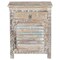 Homeroots 30" White Solid Wood Distressed One Drawer Nightstand 521206 - alternate 1