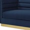 Homeroots 84" Navy Blue Velvet Sofa With Legs 543970 - alternate 6